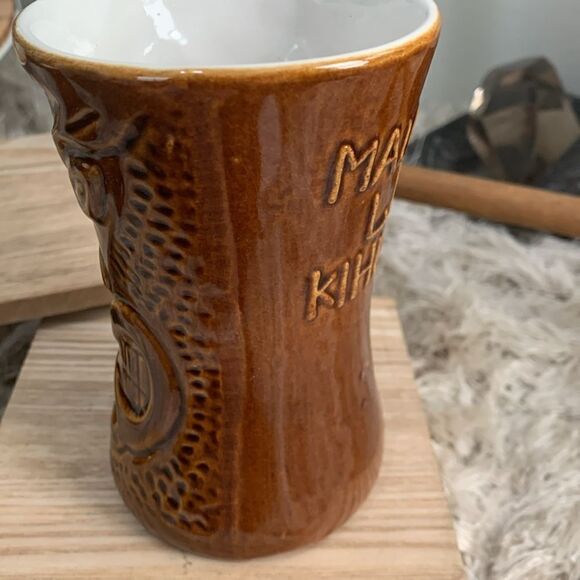 Vintage Daga Hawaii Maui Lu Luau Kihei Maui Tiki Tumbler Cup Set Of Two - Picture 9 of 17